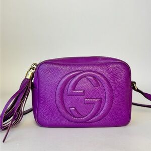 Gucci Leather Soho Disco Crossbody Bag In Bright Purple